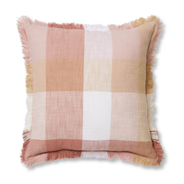 Portside Pink Check Cushion