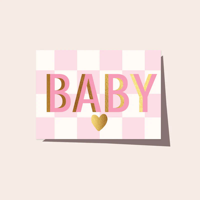 Checkers Baby Pink Card