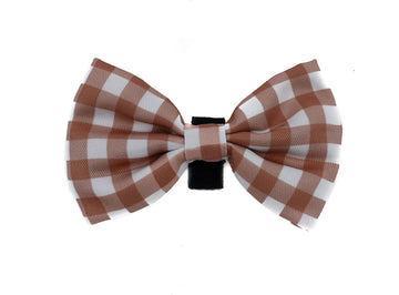 Chocolate Gingham Bow Tie