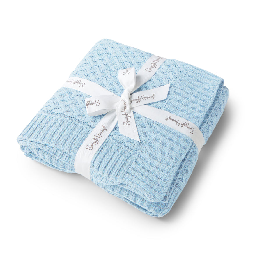 Baby Blue - Diamond Knit Baby Blanket