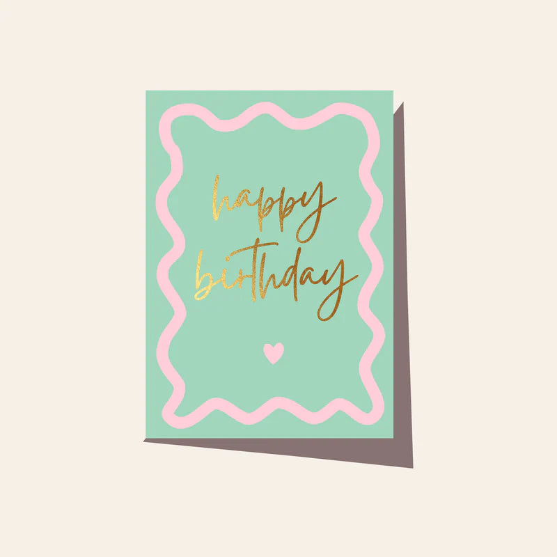 Wavy Birthday Mint Card